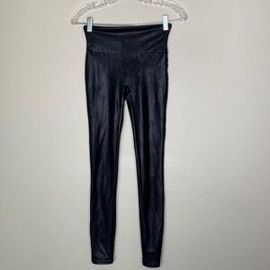 Spanx faux leather leggings black women’s small and large EUC